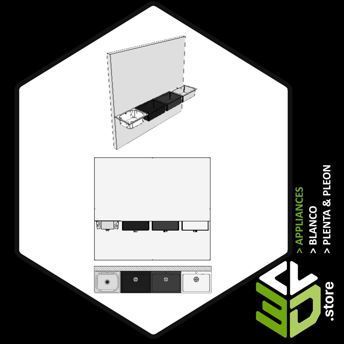 Blanco - Plenta & Pleon 3D Models for Cabinet Vision