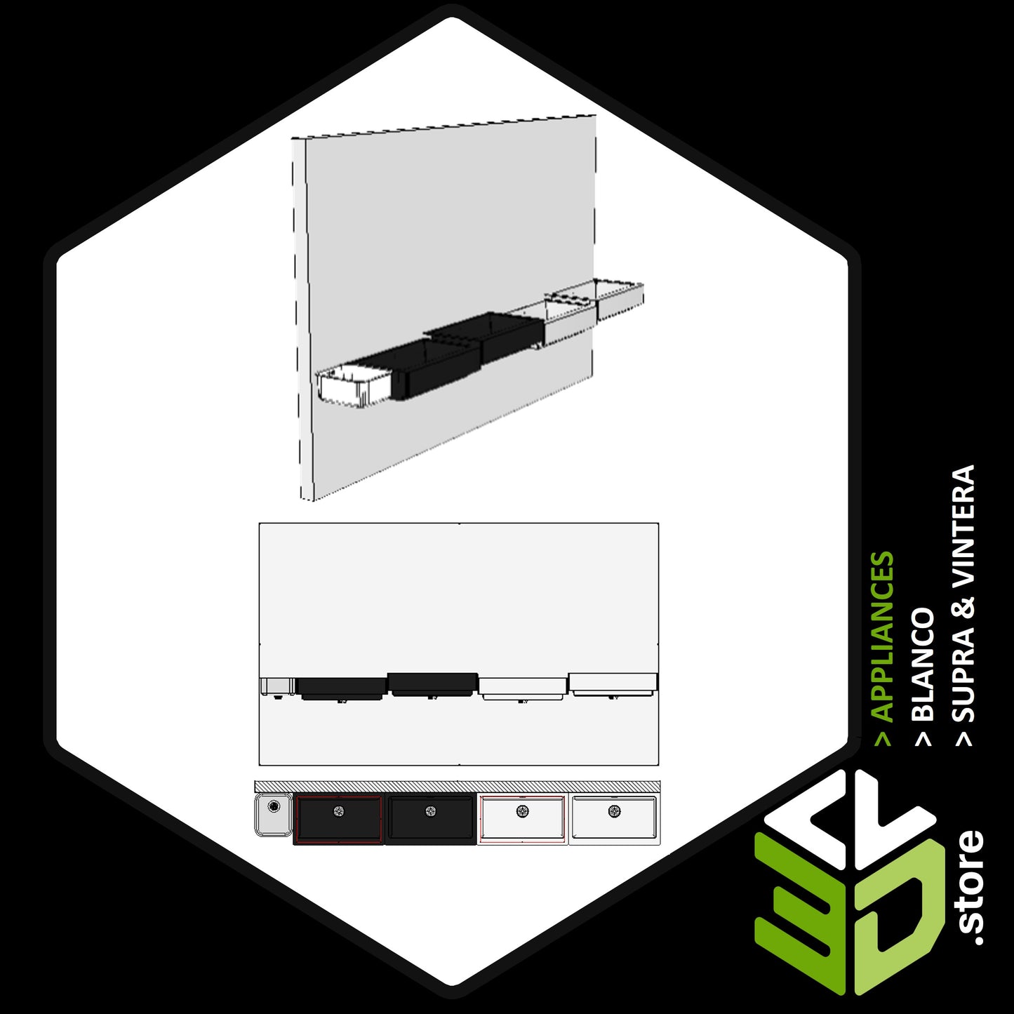 Blanco - Supra & Vintera 3D Models for Cabinet Vision