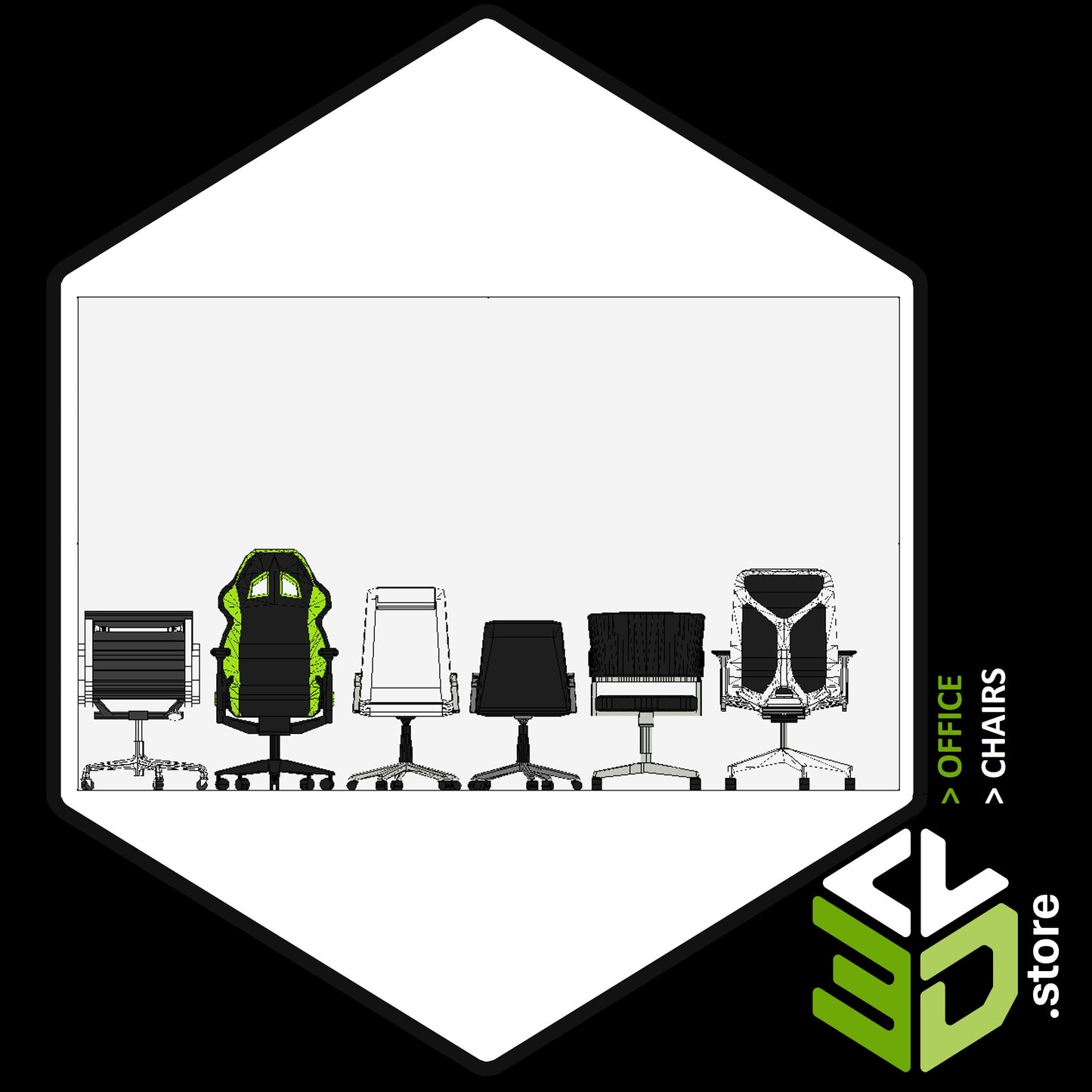 Office Chairs - 3D Models for Cabinet Vision