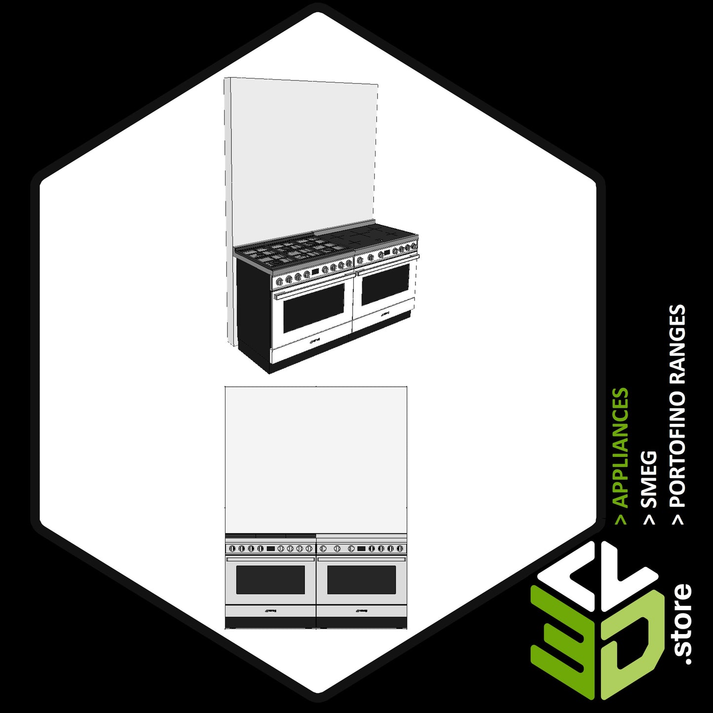 SMEG - PORTOFINO Ranges - 3D Models for Cabinet Vision