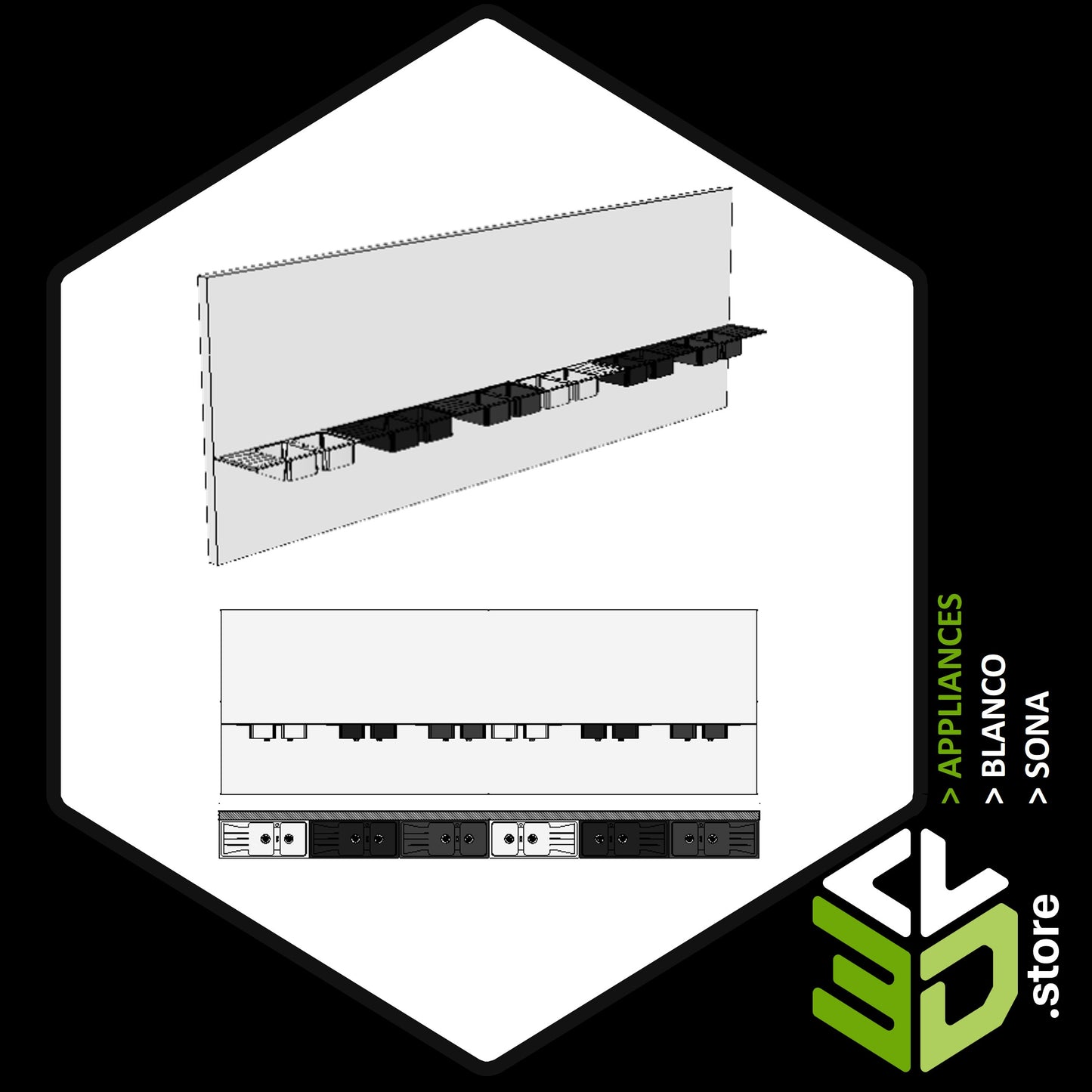 Blanco - Sona 3D Models for Cabinet Vision