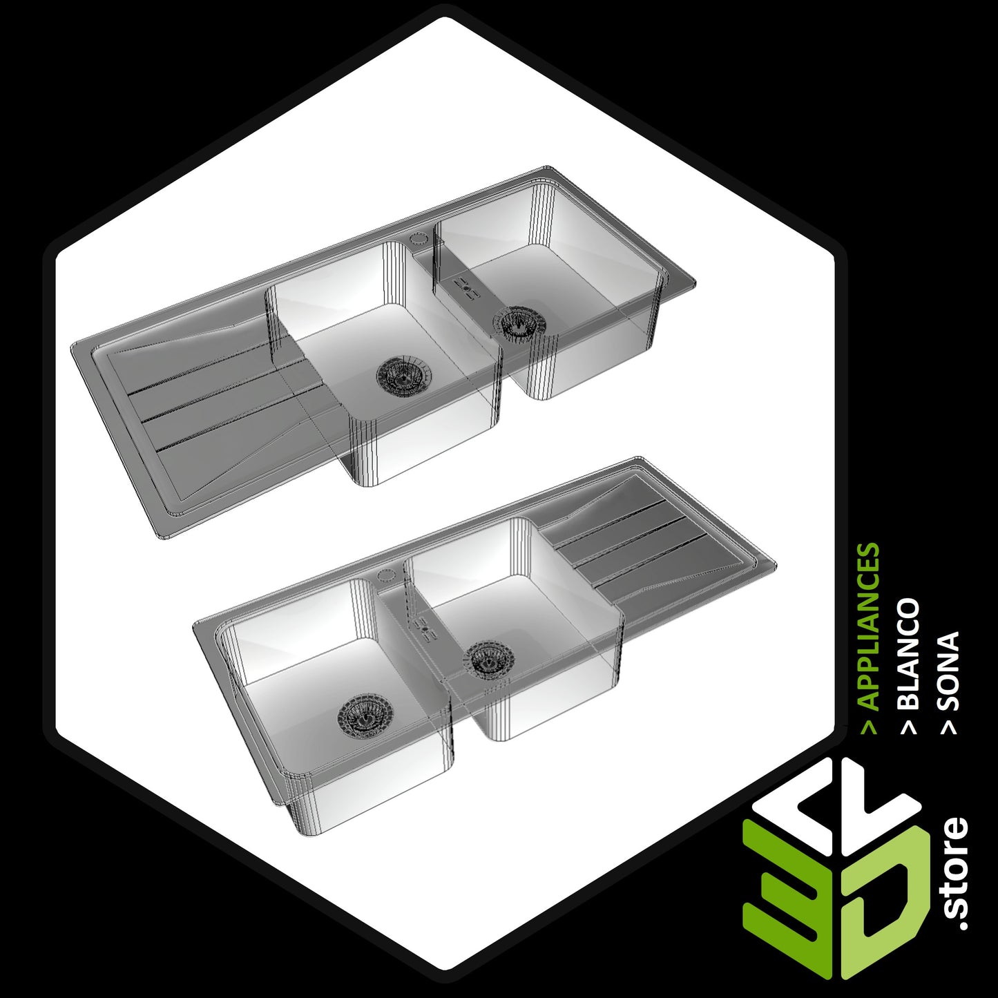 Blanco - Sona 3D Models for Cabinet Vision