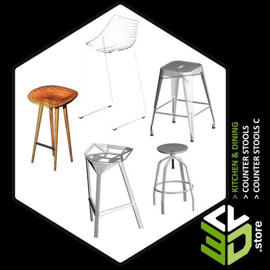 Counter Stools C - 3D Models for Cabinet Vision