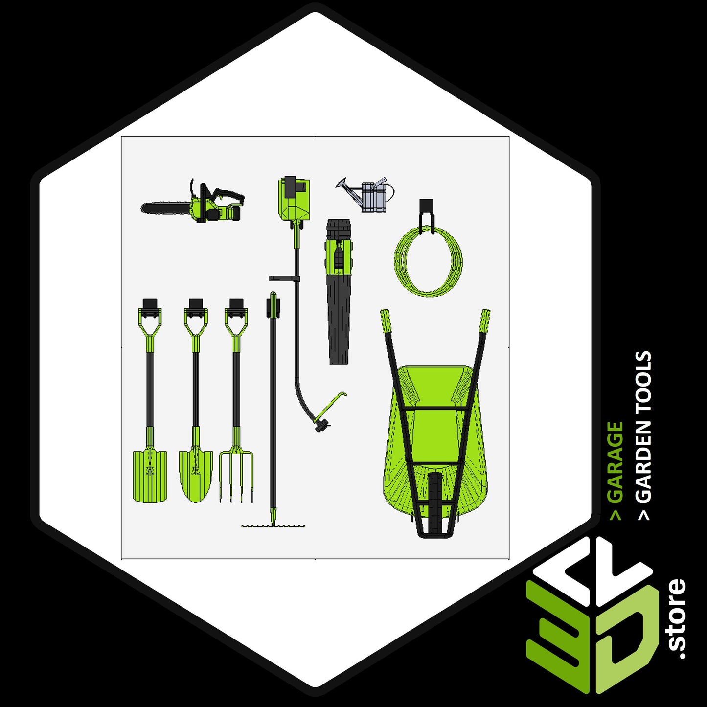 Garden Tools - 3D Models for Cabinet Vision
