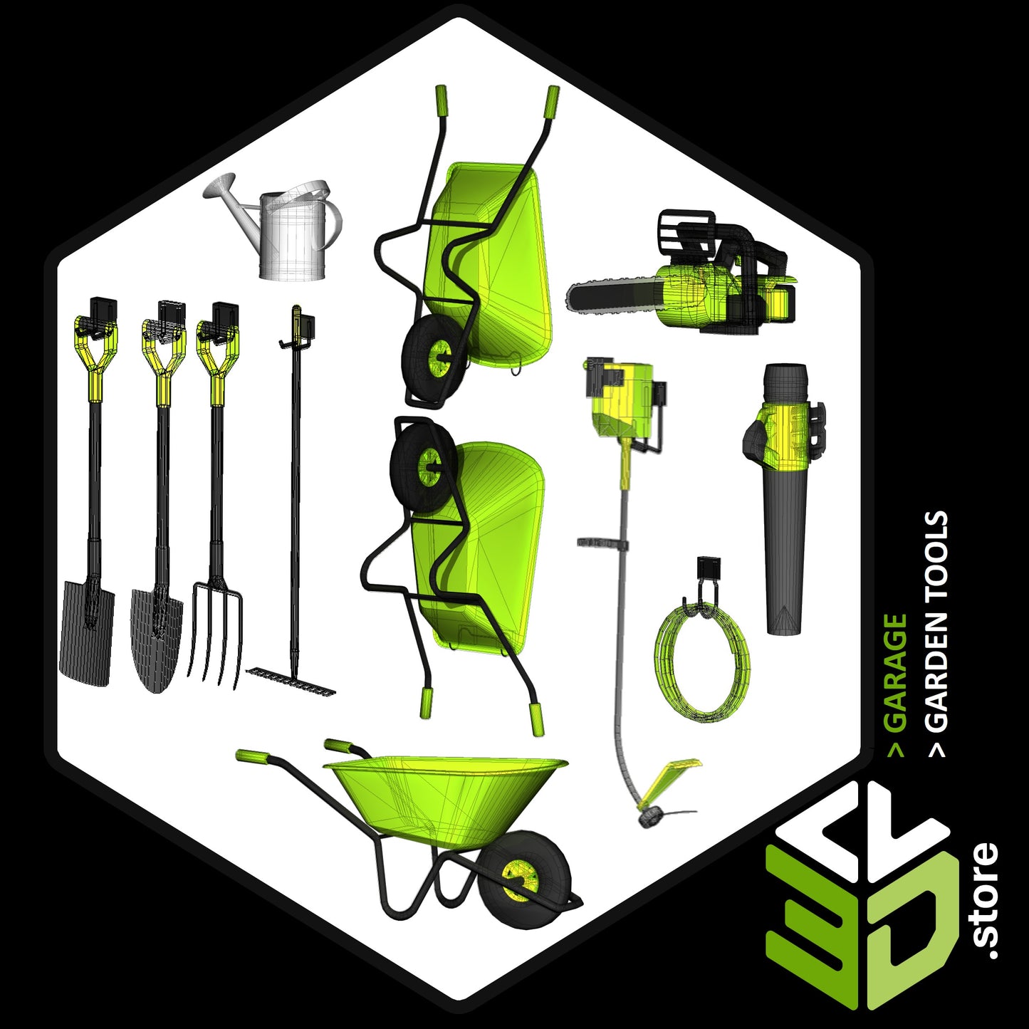 Garden Tools - 3D Models for Cabinet Vision