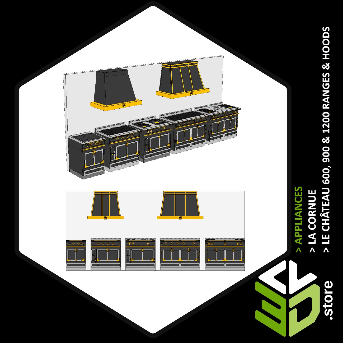 La Cornue – Le Château - 3D Models for Cabinet Vision