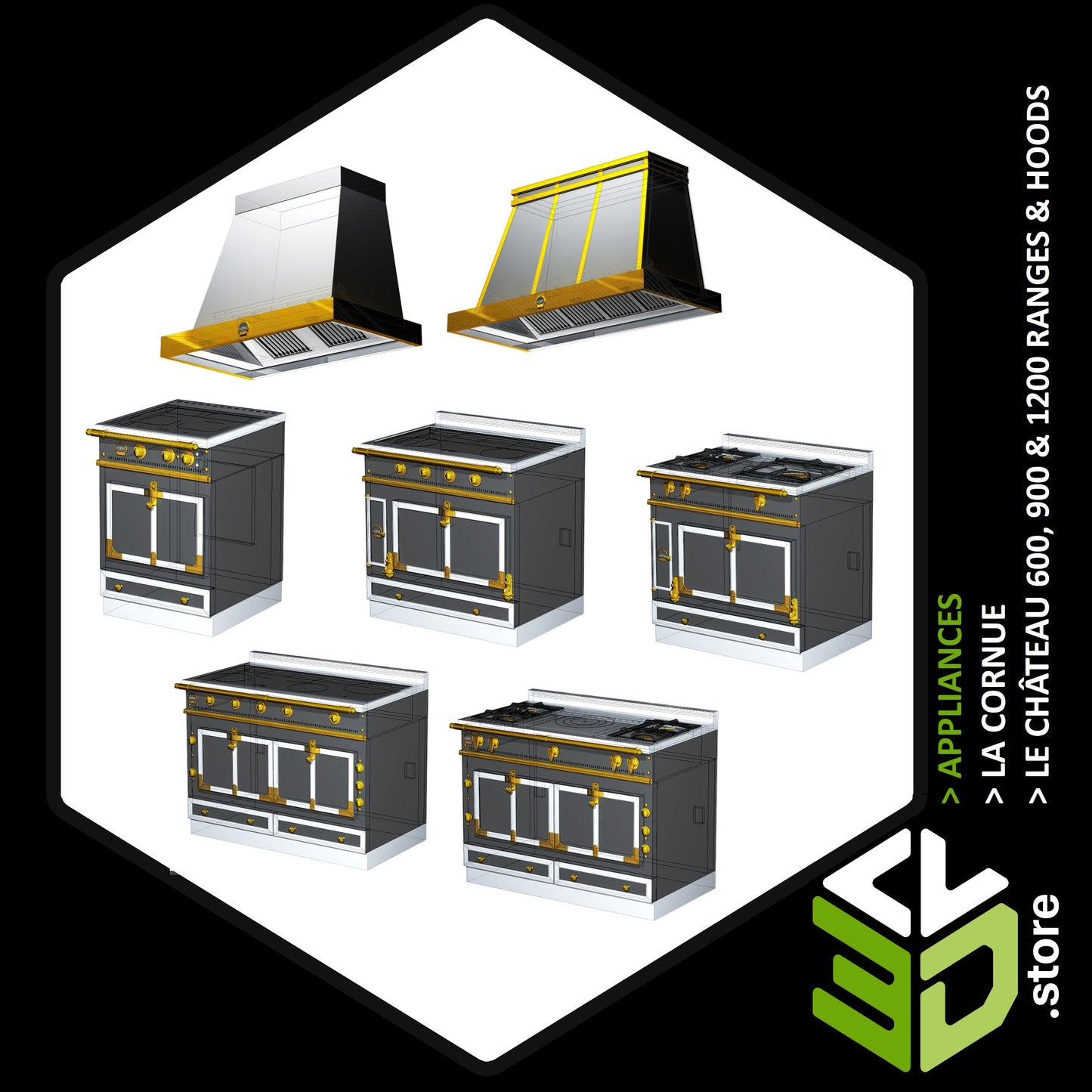 La Cornue – Le Château - 3D Models for Cabinet Vision