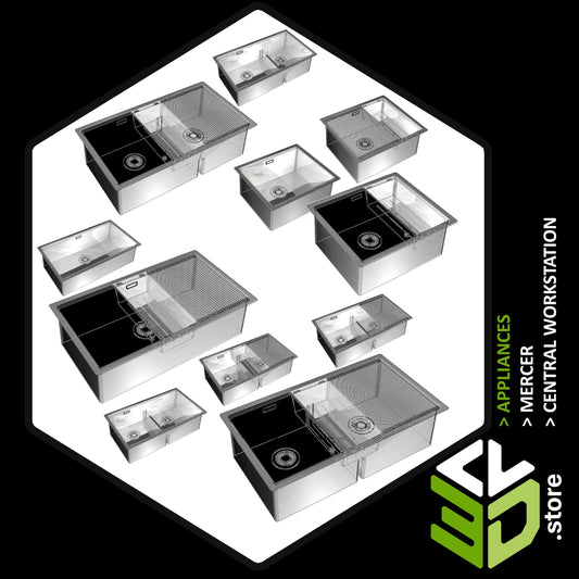 Mercer - Central Workstation 3D Models for Cabinet Vision