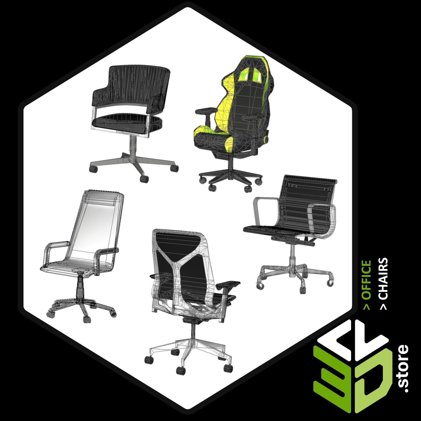Office Chairs - 3D Models for Cabinet Vision