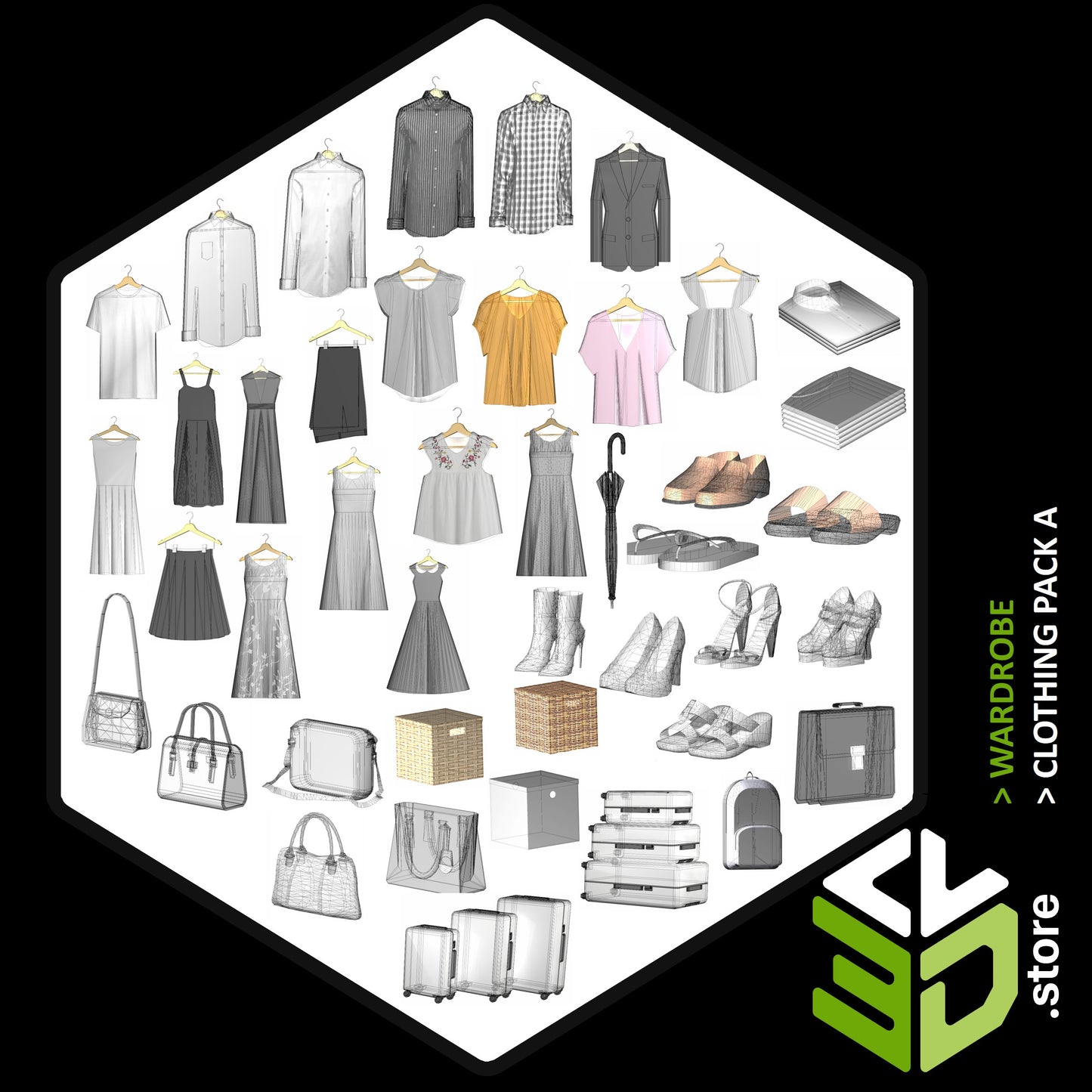 Clothing Pack A - 3D Models for Cabinet Vision
